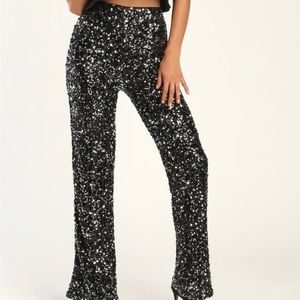 Fashion Silver Sequin Women’s Dress Slacks